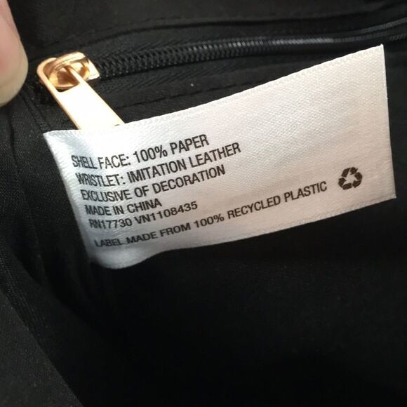 A New Day Straw Rafia Black and Creme Pom Pom Clutch Wristlet - Picture 12 of 14